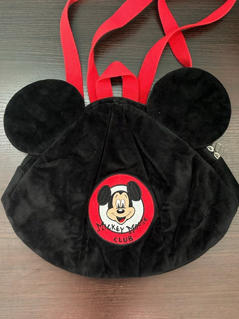 Disney Mickey Mouse Club Backpack Black Plush Ears Mini Bag